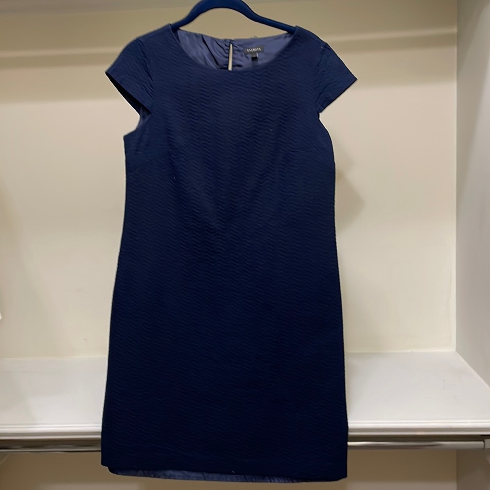 Talbots navy dress with cap sleeve